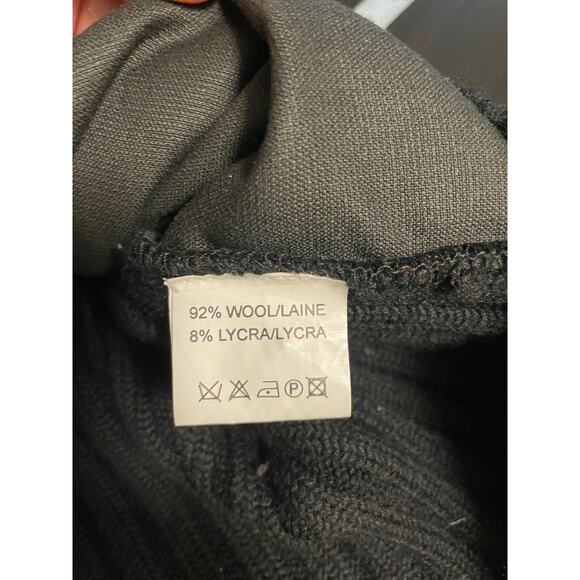 Vintage Womens Sweater Vest Medium Black Wool Blend Faux Fur Button Up Mob Wife - Picture 4 of 7